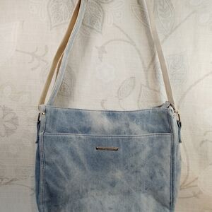Elegant Light Blue Denim Crossbody Bag